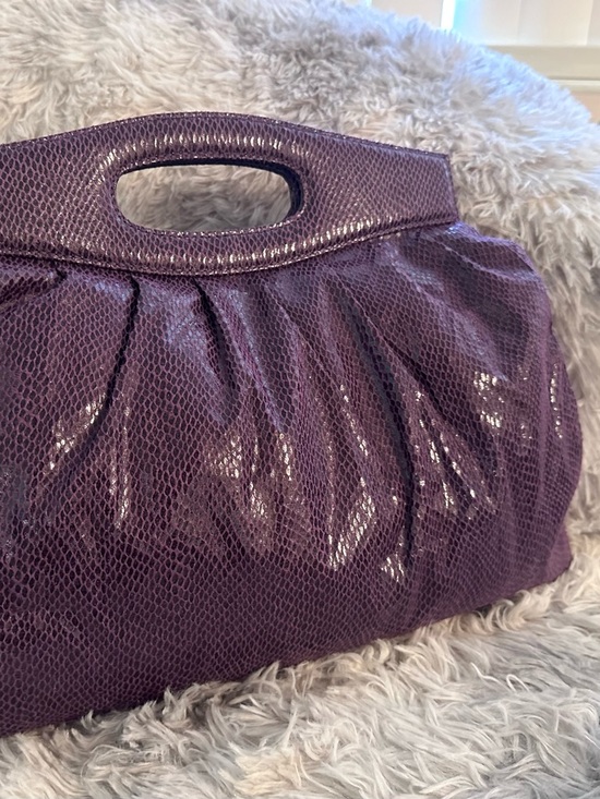 NYC by Perlina Handbags - NYC by Perlina Purple Handbag in Vegan Snakeskin